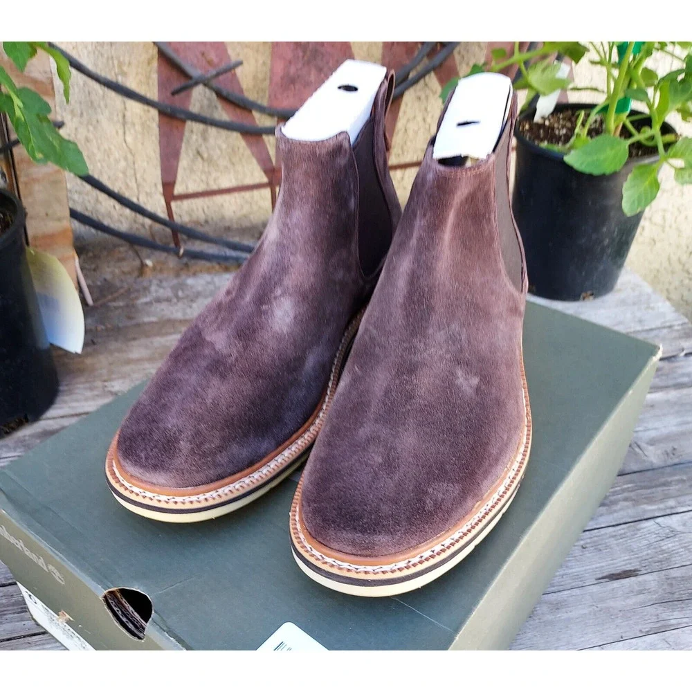Timberland Boots Men's Size 10 Naples Trail Chelsea Brown‎ Suede Boots $130.00